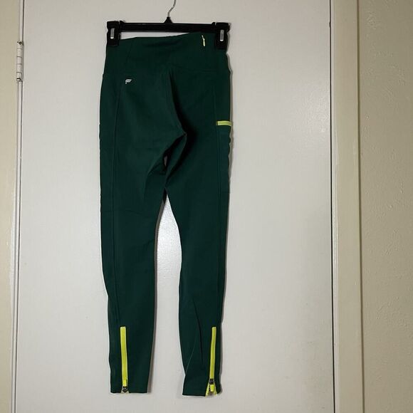 Fabletics trinity green scuba ankle zip high waist side pocket leggings small - Picture 6 of 8